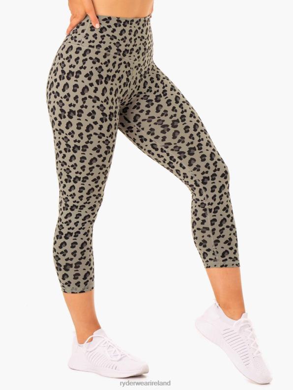 Ryderwear Hybrid 7/8 Leggings Khaki Leopard Women Clothing 4Z2T139