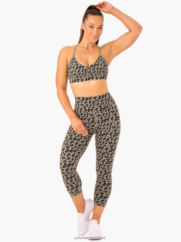 Ryderwear Hybrid 7/8 Leggings Khaki Leopard Women Clothing 4Z2T139