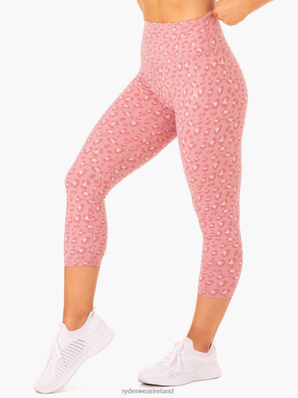 Ryderwear Hybrid 7/8 Leggings Pink Leopard Women Clothing 4Z2T140