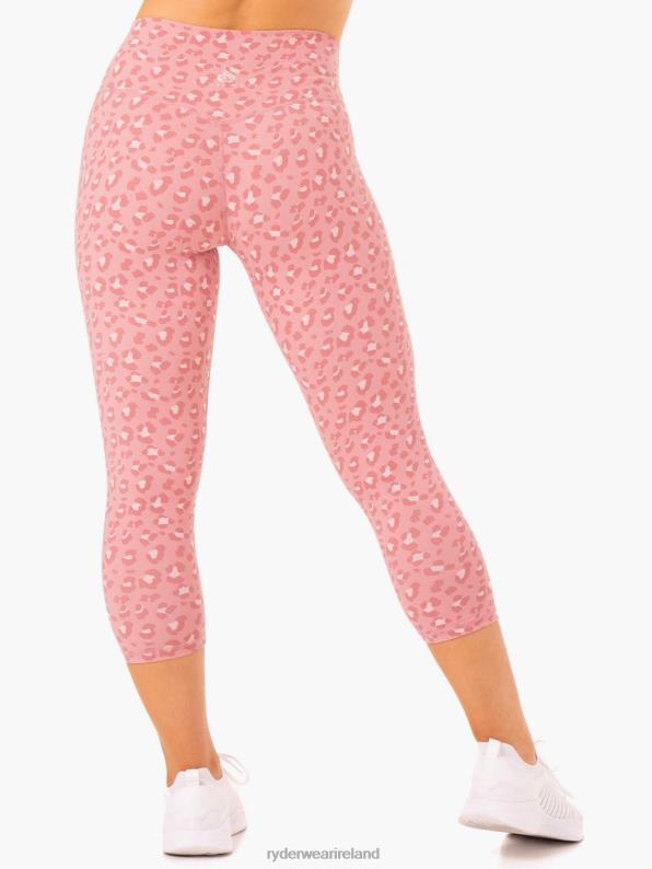 Ryderwear Hybrid 7/8 Leggings Pink Leopard Women Clothing 4Z2T140