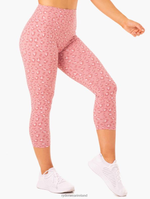 Ryderwear Hybrid 7/8 Leggings Pink Leopard Women Clothing 4Z2T140