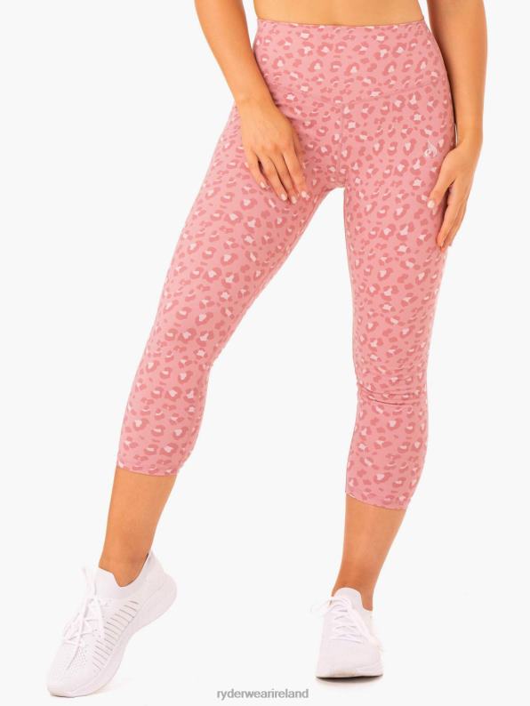 Ryderwear Hybrid 7/8 Leggings Pink Leopard Women Clothing 4Z2T140