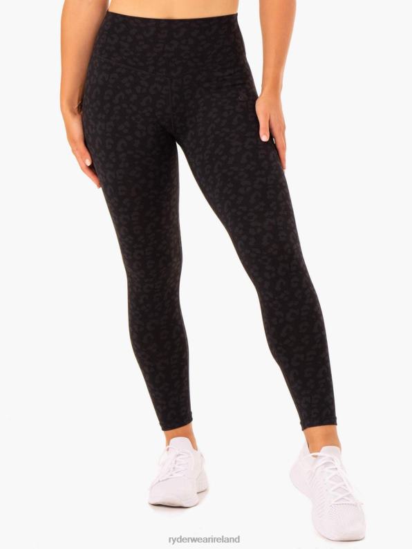 Ryderwear Hybrid Full Length Leggings Black Leopard Women Clothing 4Z2T134