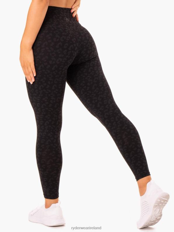 Ryderwear Hybrid Full Length Leggings Black Leopard Women Clothing 4Z2T134