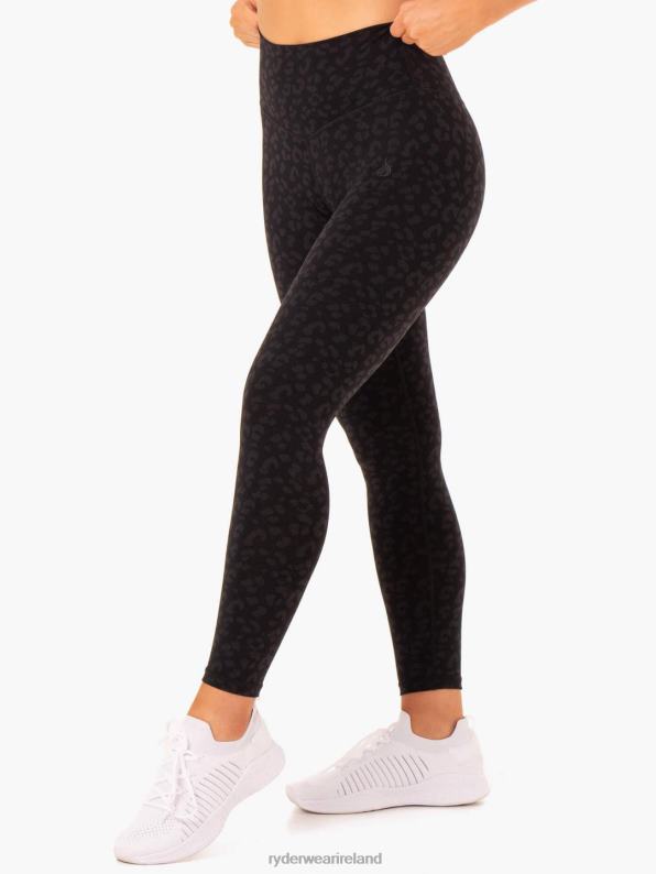 Ryderwear Hybrid Full Length Leggings Black Leopard Women Clothing 4Z2T134