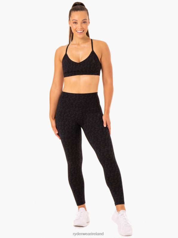 Ryderwear Hybrid Full Length Leggings Black Leopard Women Clothing 4Z2T134