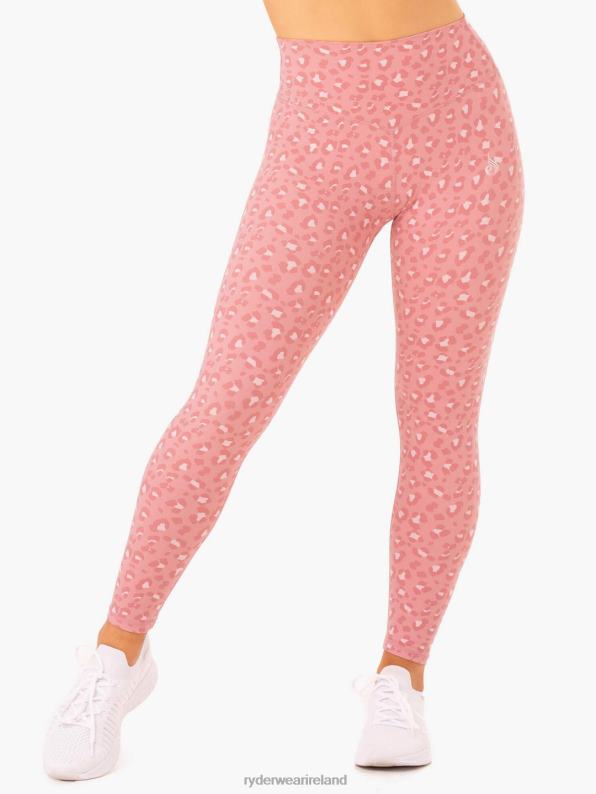 Ryderwear Hybrid Full Length Leggings Pink Leopard Women Clothing 4Z2T137