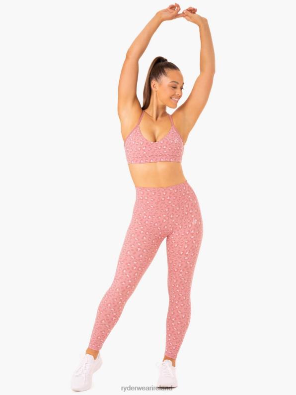 Ryderwear Hybrid Full Length Leggings Pink Leopard Women Clothing 4Z2T137