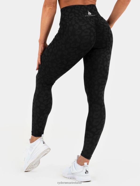 Ryderwear Instinct Scrunch Bum Leggings Leopard Black Women Clothing 4Z2T184