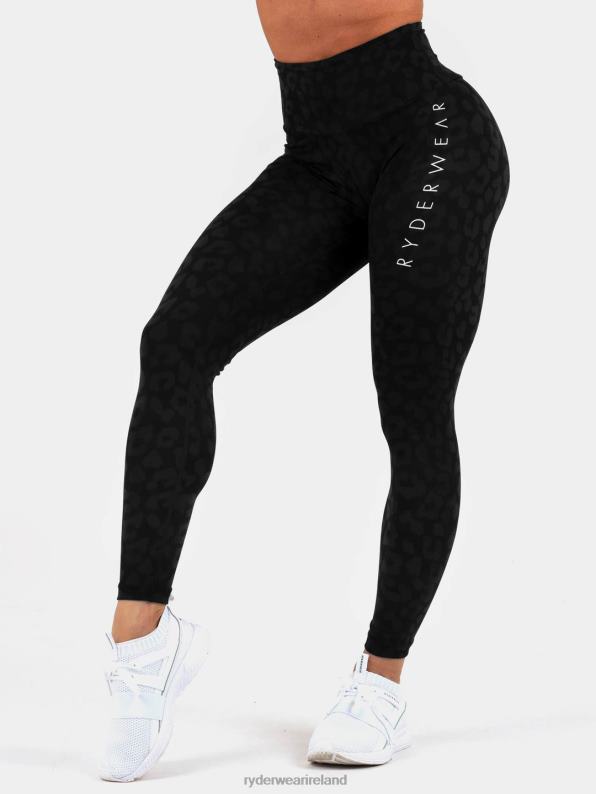 Ryderwear Instinct Scrunch Bum Leggings Leopard Black Women Clothing 4Z2T184