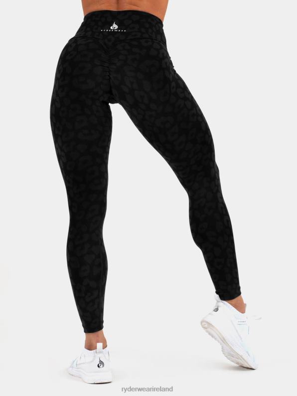 Ryderwear Instinct Scrunch Bum Leggings Leopard Black Women Clothing 4Z2T184