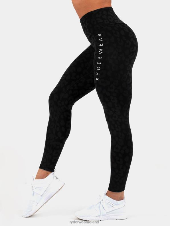 Ryderwear Instinct Scrunch Bum Leggings Leopard Black Women Clothing 4Z2T184
