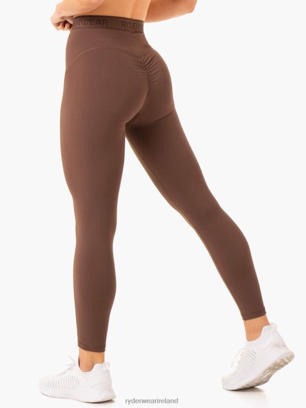 Ryderwear Level Up High Waisted Scrunch Leggings Chocolate Women Clothing 4Z2T72