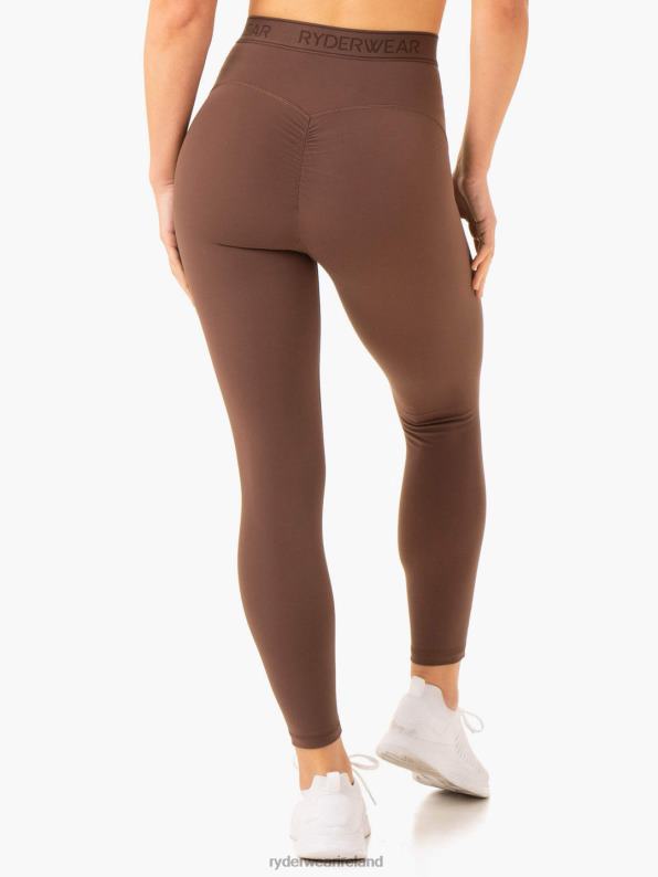 Ryderwear Level Up High Waisted Scrunch Leggings Chocolate Women Clothing 4Z2T72