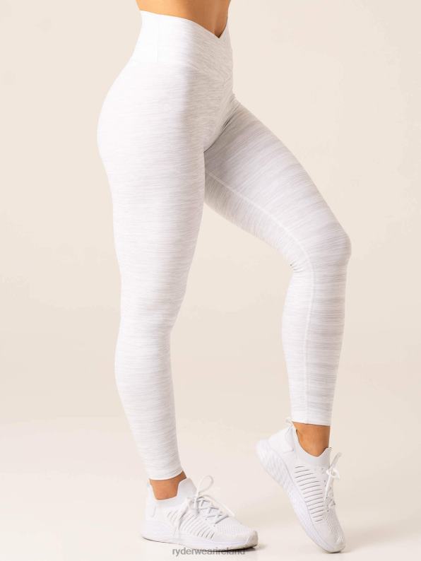 Ryderwear Momentum Cross Over Scrunch Leggings Snow Grey Marl Women Clothing 4Z2T53