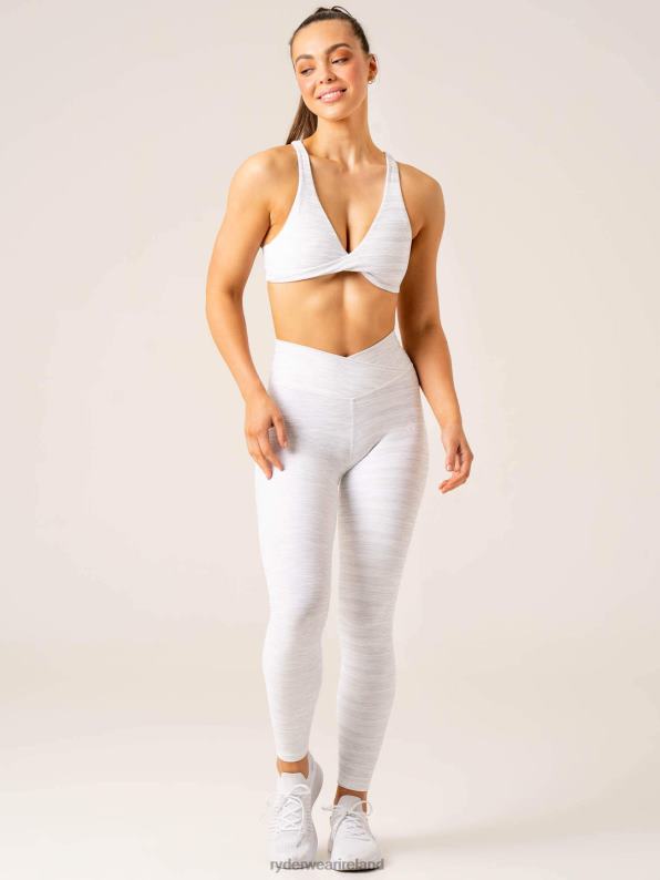 Ryderwear Momentum Cross Over Scrunch Leggings Snow Grey Marl Women Clothing 4Z2T53