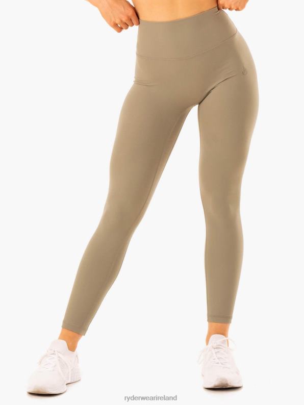 Ryderwear Nkd Refine High Waisted Leggings Khaki Women Clothing 4Z2T98