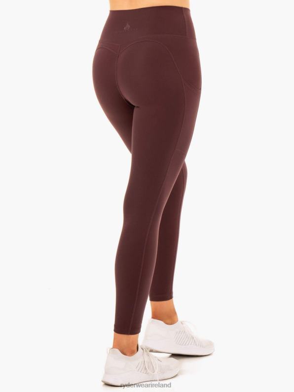 Ryderwear Reset High Waisted Pocket Leggings Chocolate Women Clothing 4Z2T108