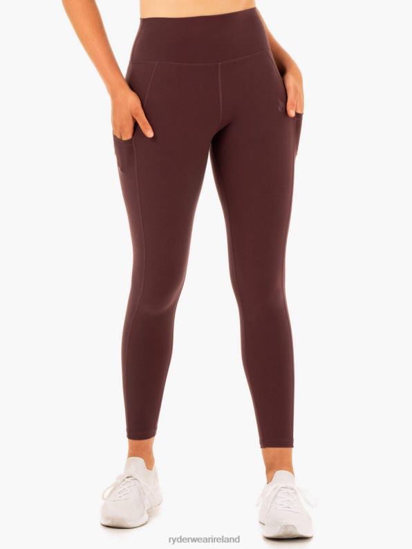 Ryderwear Reset High Waisted Pocket Leggings Chocolate Women Clothing 4Z2T108