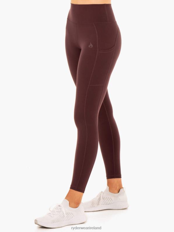 Ryderwear Reset High Waisted Pocket Leggings Chocolate Women Clothing 4Z2T108