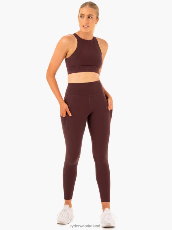 Ryderwear Reset High Waisted Pocket Leggings Chocolate Women Clothing 4Z2T108