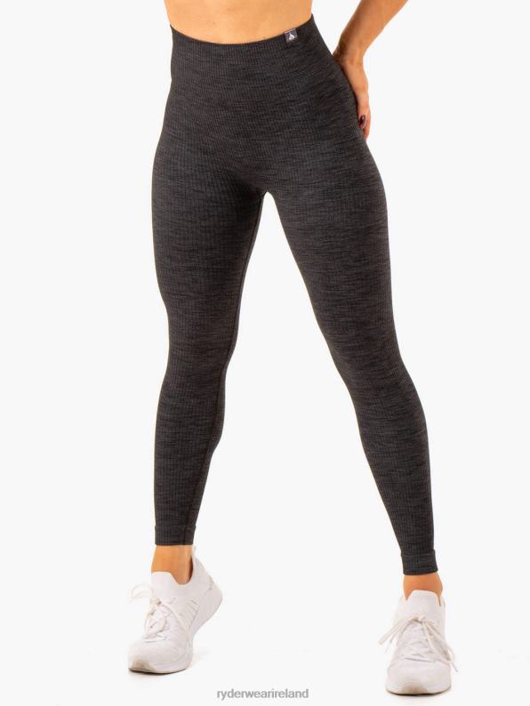 Ryderwear Rib Seamless Leggings Black Marl Women Clothing 4Z2T107
