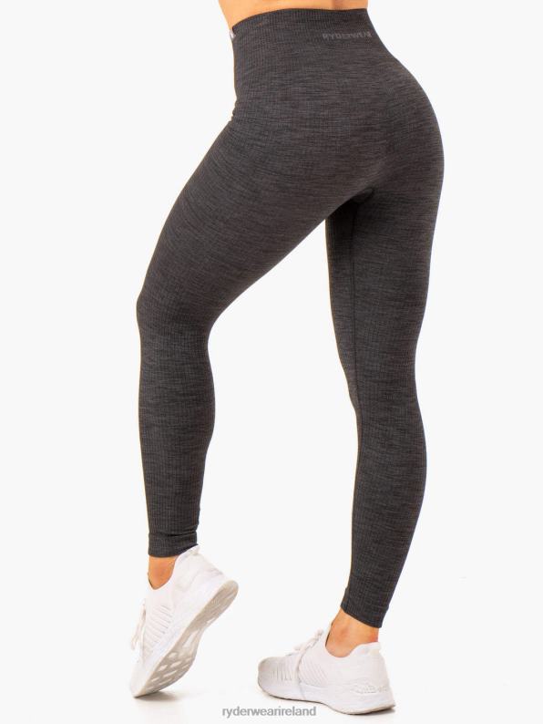 Ryderwear Rib Seamless Leggings Black Marl Women Clothing 4Z2T107