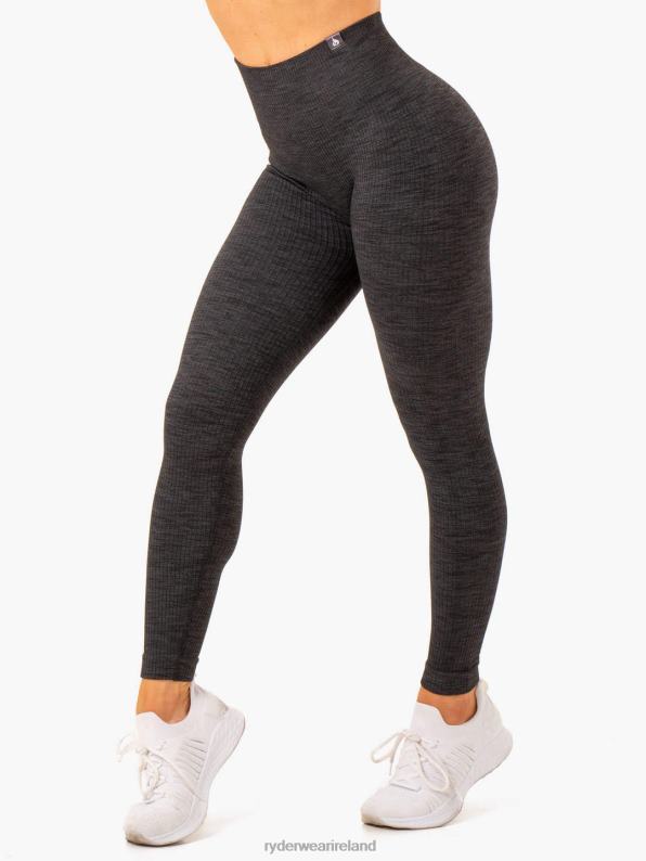 Ryderwear Rib Seamless Leggings Black Marl Women Clothing 4Z2T107