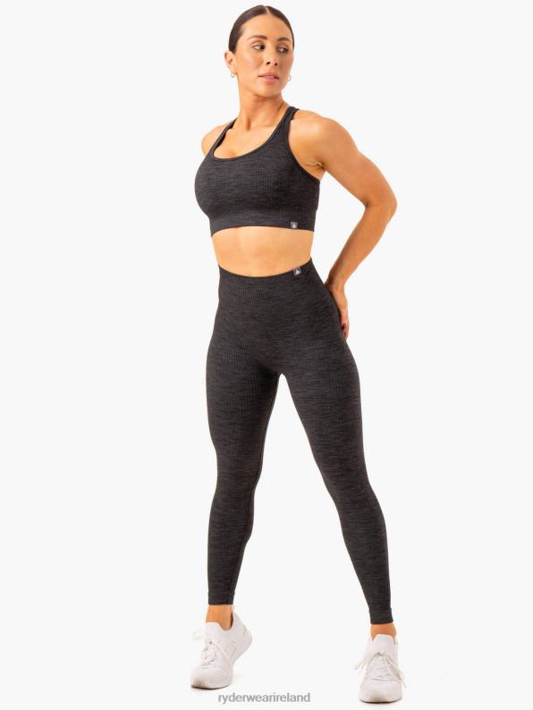 Ryderwear Rib Seamless Leggings Black Marl Women Clothing 4Z2T107