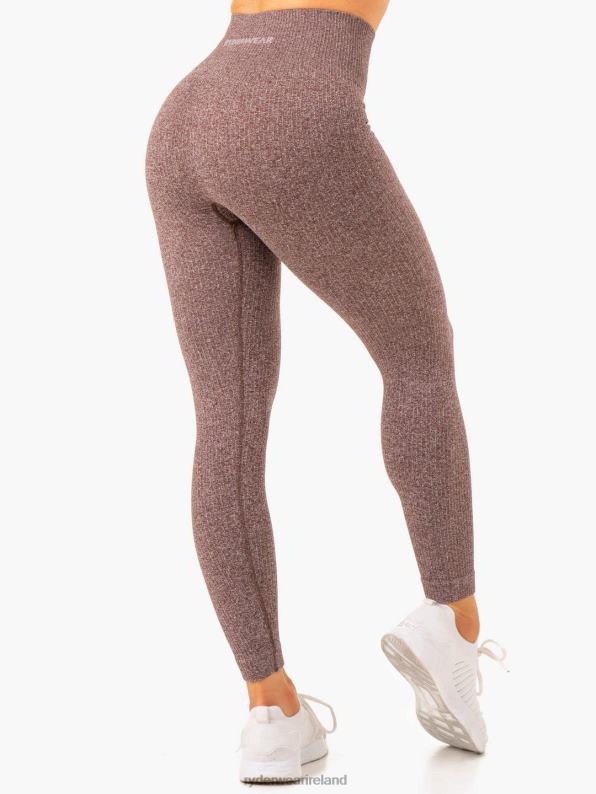 Ryderwear Rib Seamless Leggings Chocolate Marl Women Clothing 4Z2T106
