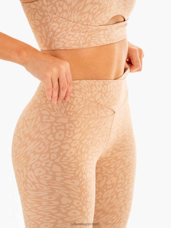 Ryderwear Rotation High Waisted Scrunch Leggings Sandstone Leopard Women Clothing 4Z2T82