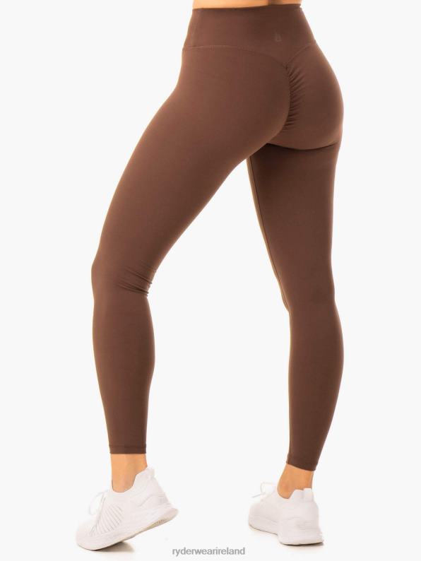 Ryderwear Serene Cross Over Scrunch Leggings Chocolate Women Clothing 4Z2T88