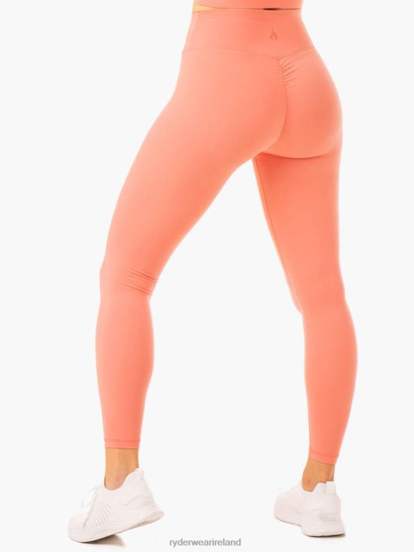 Ryderwear Serene Cross Over Scrunch Leggings Rose Pink Women Clothing 4Z2T87