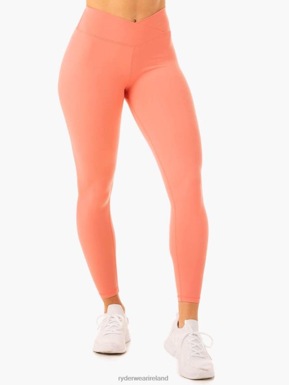 Ryderwear Serene Cross Over Scrunch Leggings Rose Pink Women Clothing 4Z2T87