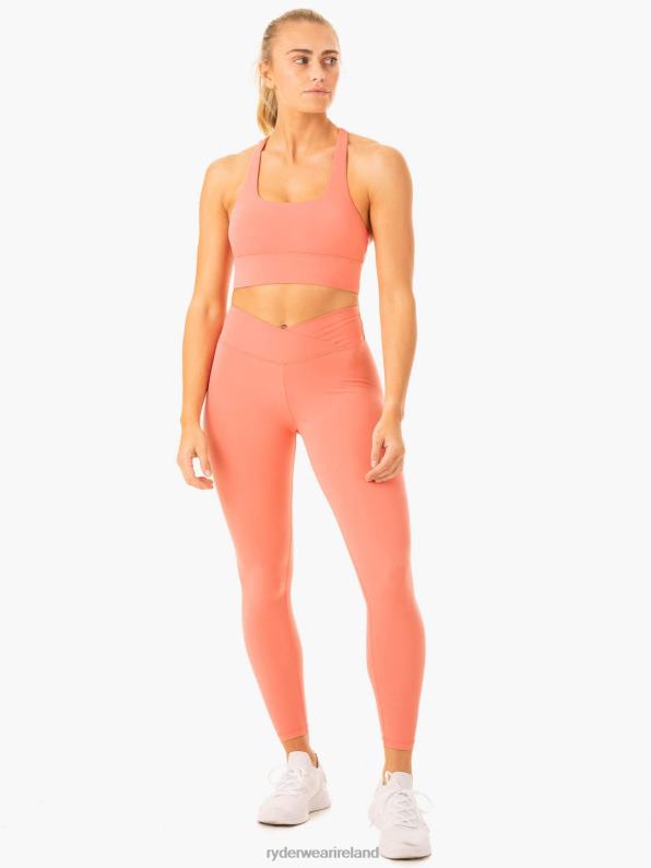 Ryderwear Serene Cross Over Scrunch Leggings Rose Pink Women Clothing 4Z2T87