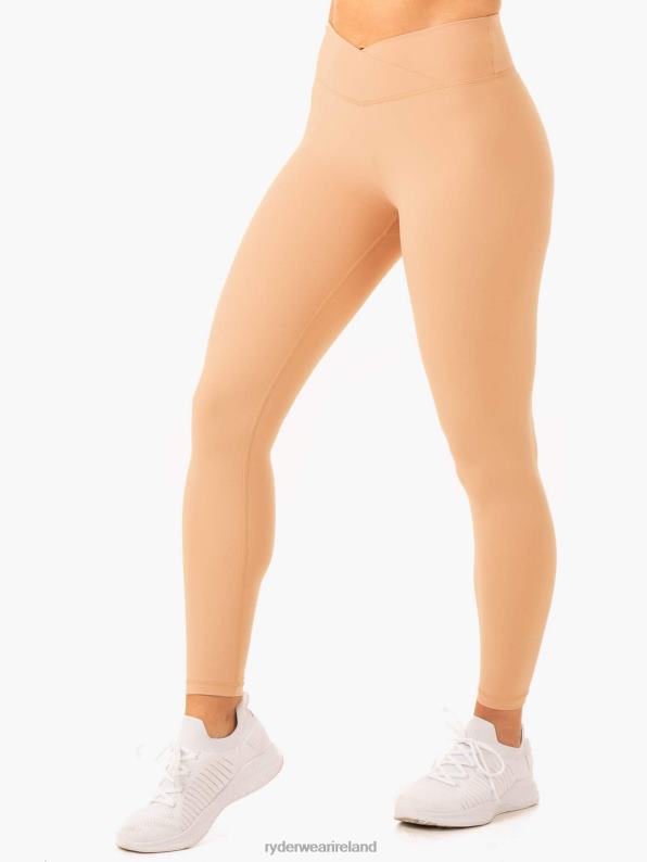 Ryderwear Serene Cross Over Scrunch Leggings Tan Women Clothing 4Z2T85