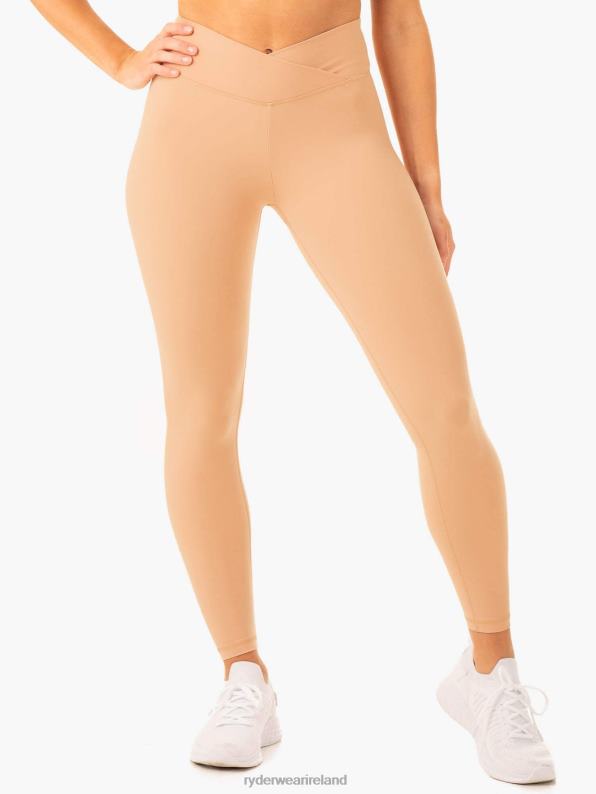 Ryderwear Serene Cross Over Scrunch Leggings Tan Women Clothing 4Z2T85