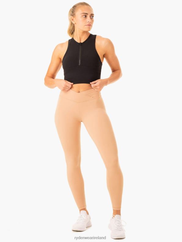 Ryderwear Serene Cross Over Scrunch Leggings Tan Women Clothing 4Z2T85