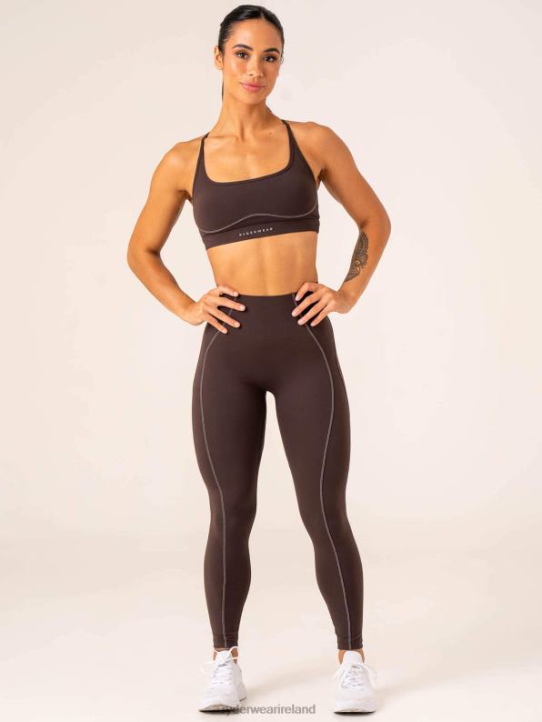 Ryderwear Stride High Waisted Leggings Chocolate Women Clothing 4Z2T34