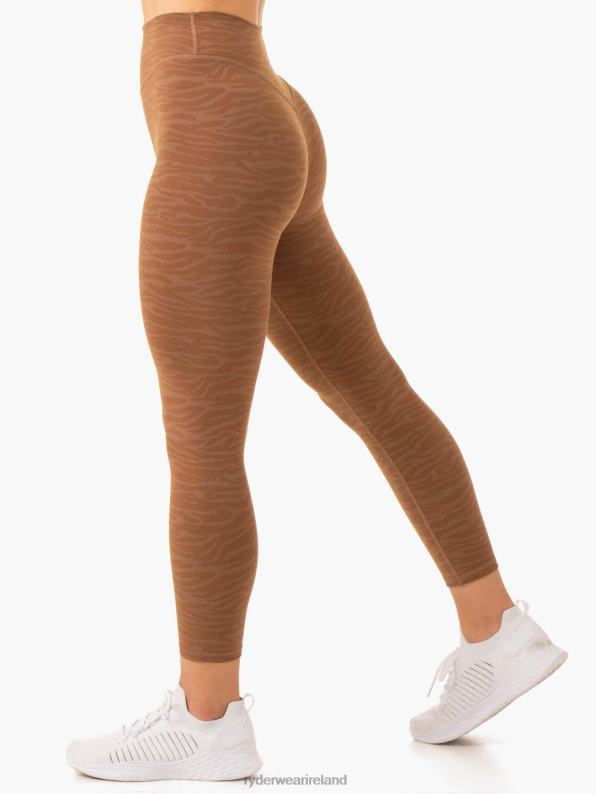 Ryderwear Transform High Waisted Leggings Chocolate Zebra Women Clothing 4Z2T69