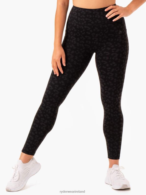 Ryderwear Ultra High Waisted Pocket Leggings Black Leopard Women Clothing 4Z2T120