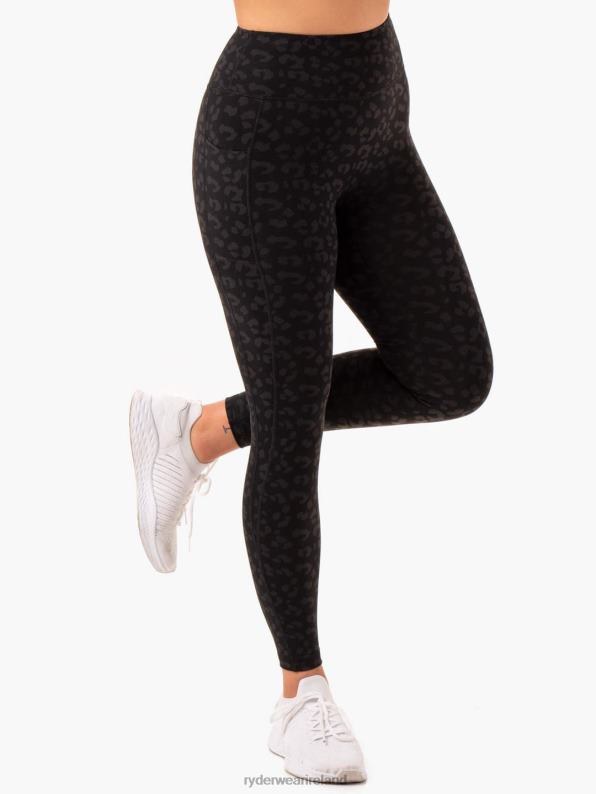 Ryderwear Ultra High Waisted Pocket Leggings Black Leopard Women Clothing 4Z2T120