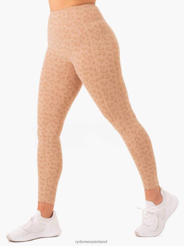 Ryderwear Ultra High Waisted Pocket Leggings Tan Leopard Women Clothing 4Z2T119