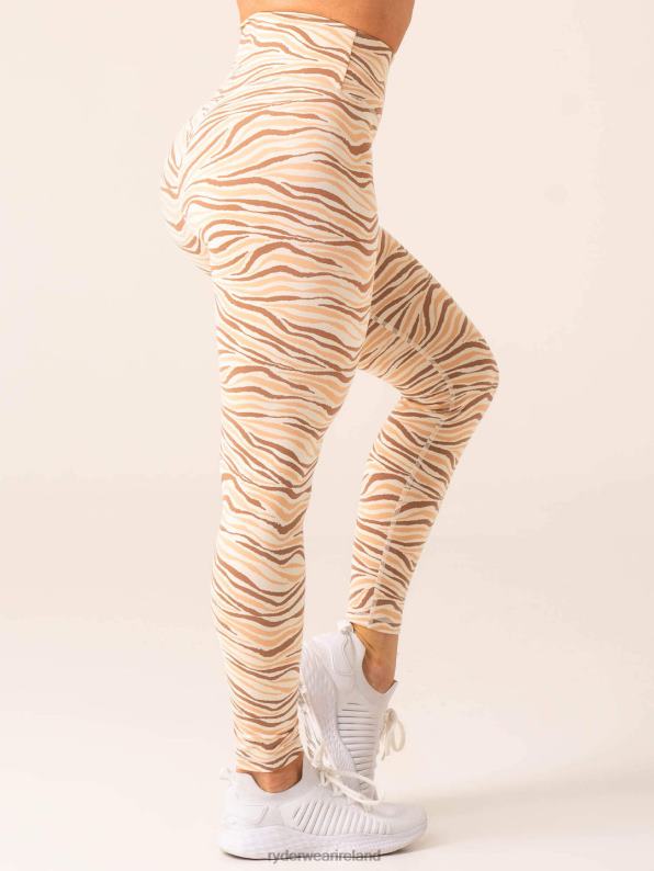 Ryderwear Unstoppable High Waisted Scrunch Leggings Vanilla Zebra Women Clothing 4Z2T43