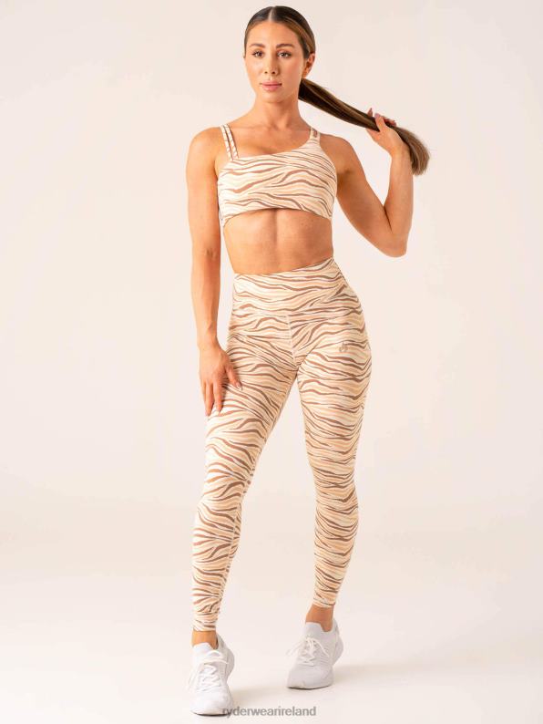 Ryderwear Unstoppable High Waisted Scrunch Leggings Vanilla Zebra Women Clothing 4Z2T43
