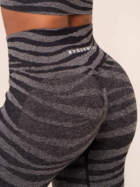 Ryderwear Zebra Seamless Leggings Grey Marl/Black Zebra Women Clothing 4Z2T21