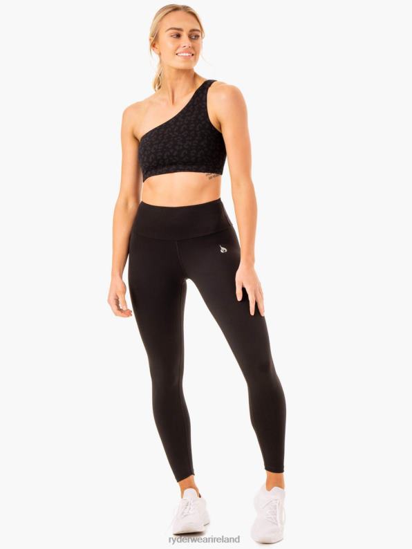 Ryderwear Adapt One Shoulder Sports Bra Black Leopard Women Clothing 4Z2T378
