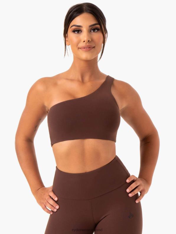 Ryderwear Adapt One Shoulder Sports Bra Chocolate Women Clothing 4Z2T422