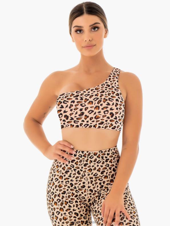 Ryderwear Adapt One Shoulder Sports Bra Nude Leopard Women Clothing 4Z2T441