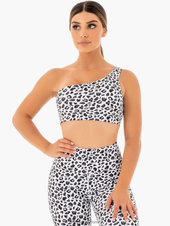 Ryderwear Adapt One Shoulder Sports Bra Snow Leopard Women Clothing 4Z2T440